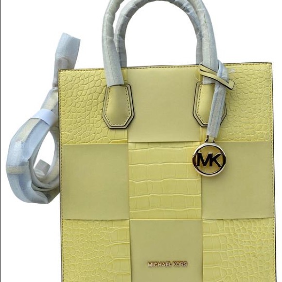 Michael Kors Mercer Medium Shopper Buttercup Leather Satchel